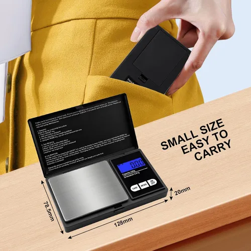 Vista 5 de Escala digital pequeña de 7.05 oz/0.00 oz de precisión de gramos y onzas para joyas, polvo, monedas, báscula de bolsillo de cocina de alimentos