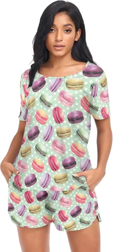 Vista 11 de Ollabaky Conjunto de pijama de perro de animales para mujer, conjunto de pijama de manga corta, conjunto de descanso para mujer Multi 01