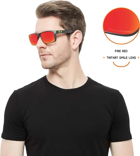 Vista 7 de Tintart Lentes de repuesto compatibles con Oakley Juliet Polycarbonate Polarized Etched-Fire Red
