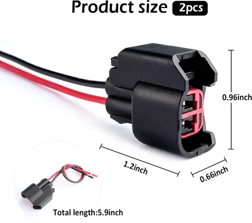 Vista 2 de 2 conectores de inyectores de combustible EV6, conector indispensable para reemplazo de inyector de combustible, conector de inyector de combustible