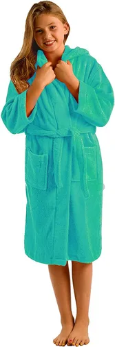 Vista 6 de Bata de baño de felpa, batas de algodón con capucha para niños grandes, niñas y adolescentes