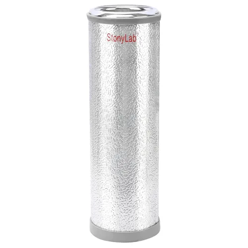 Vista 6 de stonylab Dewar - Frasco de vidrio de borosilicato de forma cilíndrica con base de aluminio, profundidad interior de 7.874 in y diámetro