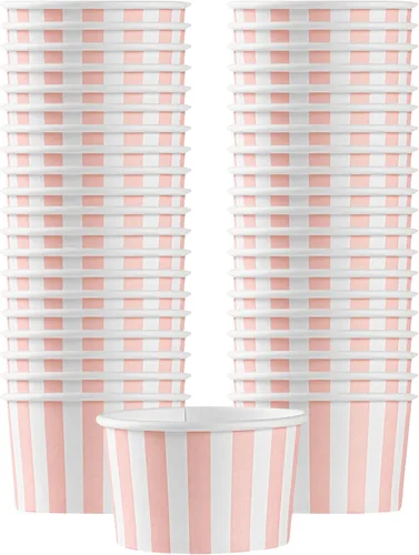 Vista 57 de Restaurantware Coppetta - Vasos de postre de 3 onzas, 50 tazas desechables para helado, tapas se venden por separado, cuencos de papel a cuadros