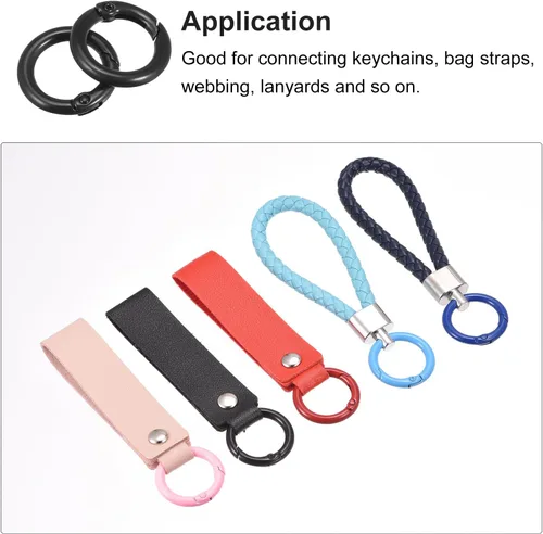 Vista 5 de uxcell Anillos redondos de resorte, hebilla de gatillo para bolsos, monederos, llavero