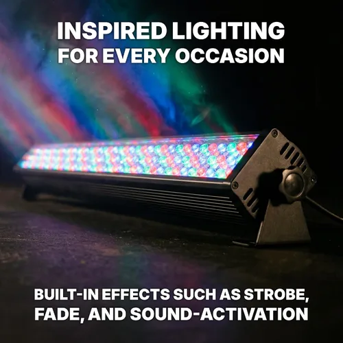 Vista 10 de Rockville ROCKSTRIP - Barra de luz de 252 LED 50 W RGB, 3/4/5/7 canales, DMX de alta velocidad, cambio de color de alta velocidad, enlace