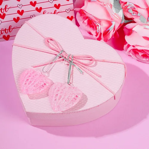 Vista 5 de 12 adornos de corazón para San Valentín, de cristal, con forma de corazón, adornos colgantes para Navidad, San Valentín, aniversario, boda Rosa