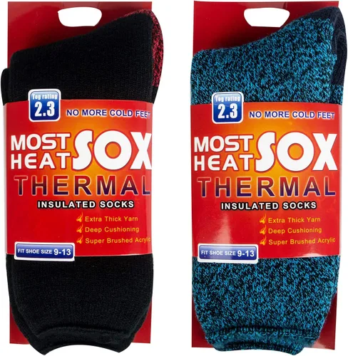 Vista 2 de Thermal Socks for Men, Thick Warm Cold Weather Heated Socks for Winter