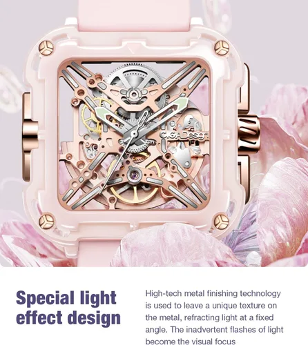 Vista 4 de CIGA Design Relojes para mujer Serie X - Machina, relojes mecánicos automáticos de moda, accesorios de muñeca de cristal de zafiro, analógicos