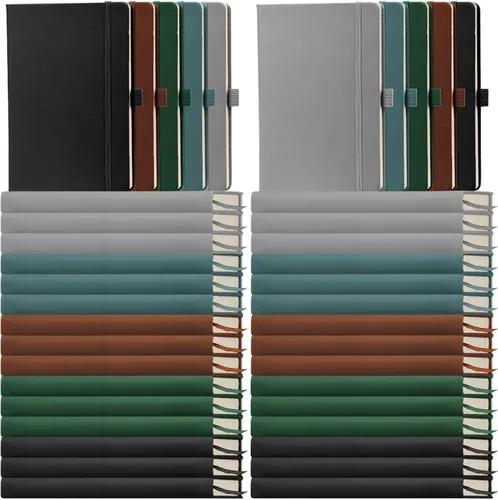 Vista 18 de Laumoi Paquete de 40 cuadernos de bolsillo, tamaño A6, mini diario de tapa dura, cuadernos forrados de cuero PU de 3.5 x 5.5 pulgadas, bloc de notas
