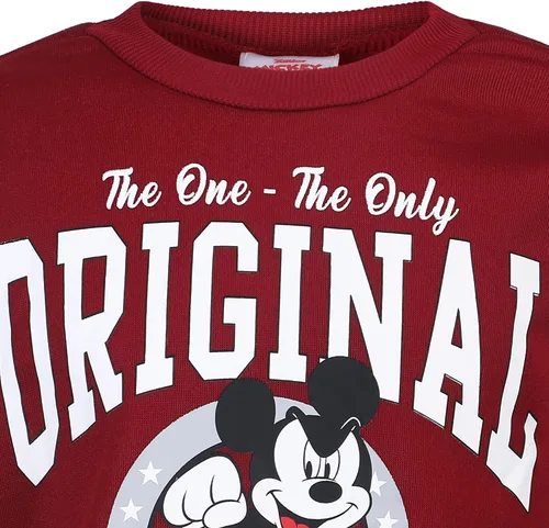 Vista 3 de Disney Mickey Mouse - Conjunto de sudadera y pantalón de 2 piezas para niños pequeños y grandes, color rojo