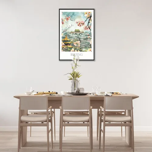 Vista 6 de Viokalt Escena Vintage de la Ciudad Prohibida de Beijing Paisaje de Viaje Arte de Pared Funki Paisaje de Ciudad China Cuadros Antiguos Pintura
