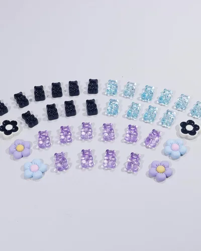 Vista 5 de Gummy Bears - Dijes para zapatos, cadena de oso, margarita, flores, decoración de zapatos para mujeres, niñas, niños, regalos de fiesta