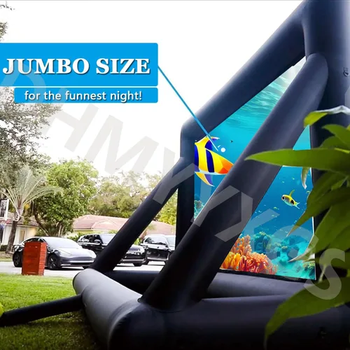Vista 4 de Pantalla de cine inflable, pantalla de cine inflable para exteriores, para fiestas de cine en el patio trasero al aire libre con soplador de aire