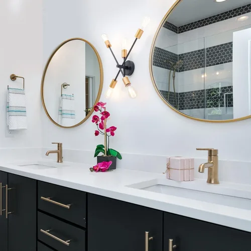 Vista 4 de Lámpara de pared moderna, luces de pared para sala de estar, luz de baño, luz industrial de tocador de baño, lámpara de montaje empotrado Sputnik