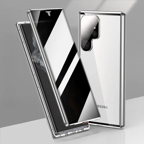 Vista 10 de Funda antiespía para Samsung Galaxy S22 5G Protector de lente de cámara de privacidad con vidrio templado 9H integrado magnético y cubierta de (S22)