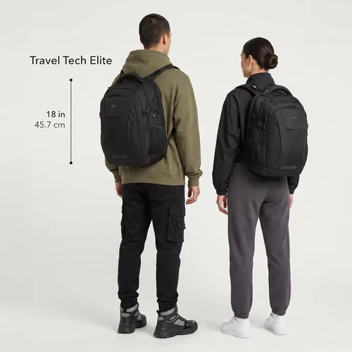 Vista 7 de SwissGear 5358 USB ScanSmart Mochila para Portátil de 16", Negro, Grande