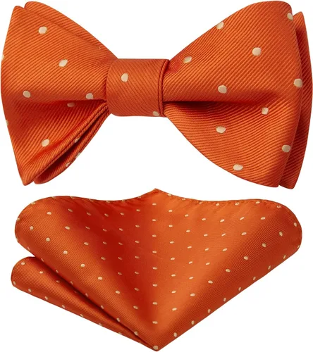 Vista 66 de HISDERN Pajaritas para hombre, diseño de lunares, corbatín y bolsillo cuadrado, clásico, esmoquin de negocios, boda, pajaritas, pañuelo