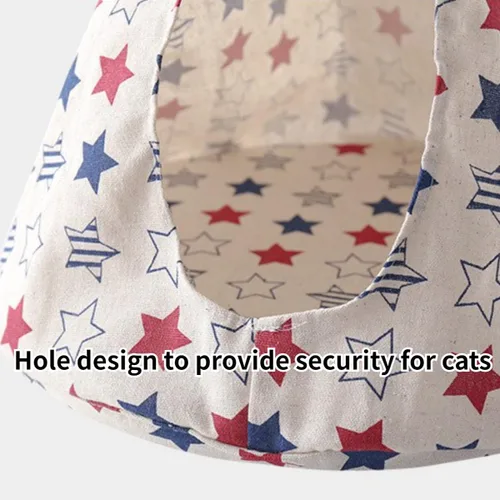 Vista 7 de Hamaca transpirable para gatos, cómoda hamaca colgante para mascotas, columpio para gatos, perros pequeños, conejos (gris, pequeño)