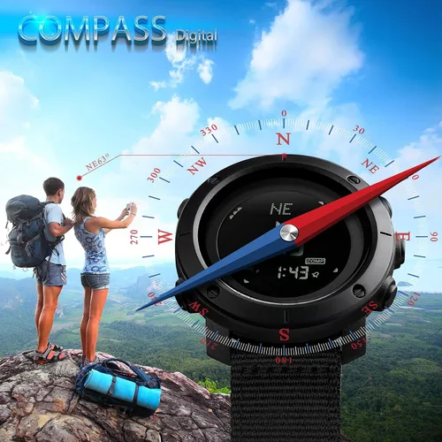 Vista 4 de WINKONMU Military Watches with Compass Altimeter Barometer Pedometer Thermometer, Outdoors Watch for Men