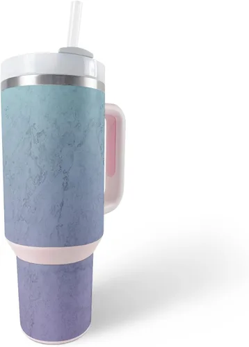 Vista 28 de MightySkins Skin - Vaso de vinilo compatible con Stanley The Quencher H2.0 FlowState de 40 onzas, diseño de mármol de albaricoque, protectora