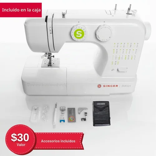 Vista 2 de SINGER Máquina de coser SM024 con kit de accesorios incluido, 24 puntadas, simple e ideal para principiantes