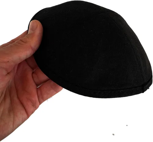 Vista 4 de Sombrero kipá de lino para hombres y niños, hermoso, transpirable, cómodo, suave, Yamaka Kippa - para celebrar