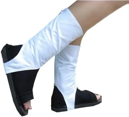 Vista 2 de Zapatos de cosplay de talla estadounidense, zapatos de fiesta, color blanco, zapatos negros hombresmujeres
