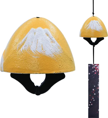 Vista 10 de Carillón de viento japonés de hierro fundido para exteriores, adorno para jardín, patio y balcón, decoración de campana de viento de metal colgante
