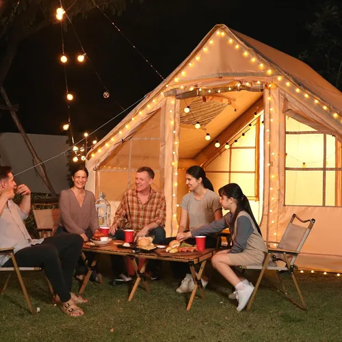 Vista 7 de Tiendas para acampar - Tienda inflable con PUM, Tienda impermeable de instalación instantánea, Tienda de campaña de tela Oxford con tragaluz, tienda