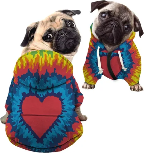 Vista 32 de Howilath Sudaderas con la bandera estadounidense para perros medianos, abrigo de invierno con diseño de pata de cachorro, ropa cálida con capucha