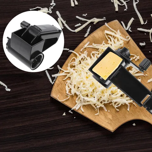 Vista 2 de OSALADI Rotary Cheese Grater Manual Handheld Shredder with Food-grade Stainless Steel Sharp Blades for Hard Cheese Grating Easy to Use Kitchen Tool