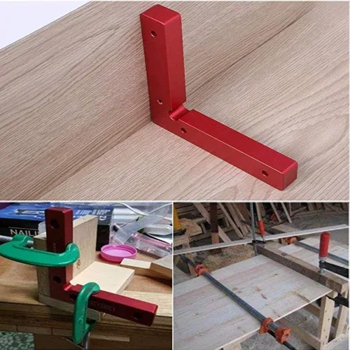 Vista 4 de 2 cuadrados de posicionamiento de 90 grados, 4.7 x 4.7 pulgadas, cuadrados de sujeción de esquina de aleación de aluminio, abrazaderas de ángulo