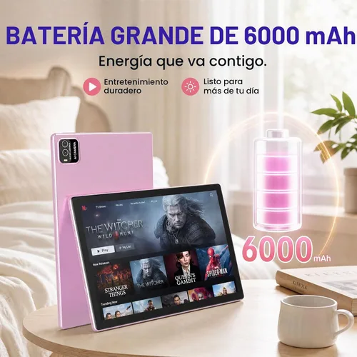 Vista 4 de YQSAVIOR Tablet, Tablet de 10.1" Android con procesador MTK Octa-core 10GB (4GB+6GB Expand) RAM 64GB ROM+1TB Expansibles Tabletas PC, pantalla IPS