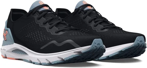 Vista 6 de Under Armour HOVR Sonic 6 - Tenis de correr para mujer, NegroBlanco