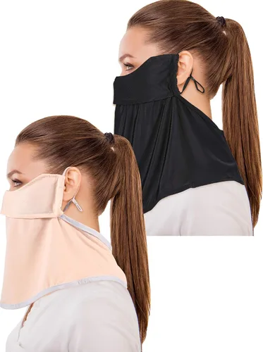 Vista 2 de 2 unidades unisex de protección solar para mujer, protección UV, bufanda facial para actividades al aire libre de verano