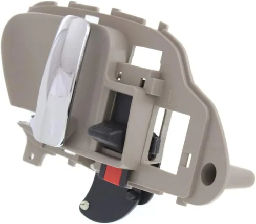Vista 4 de KarParts360 Manija de puerta interior para Chevy K3500 Bisel beige con palanca cromada 1995-2000 con botón de bloqueo de puerta Recorte