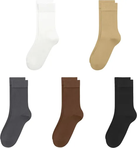 Vista 16 de SERISIMPLE Calcetines de bambú de viscosa para niños, calcetines escolares antiolor para niños y niñas, uniforme, ligeros, con costuras planas, 5
