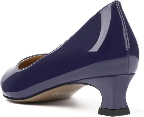 Vista 7 de SKYSTERRY Zapatos de vestir de oficina para mujer, con punta redonda, carretes de patente, tacón bajo, zapatos de vestir de oficina de 1.5 pulgadas