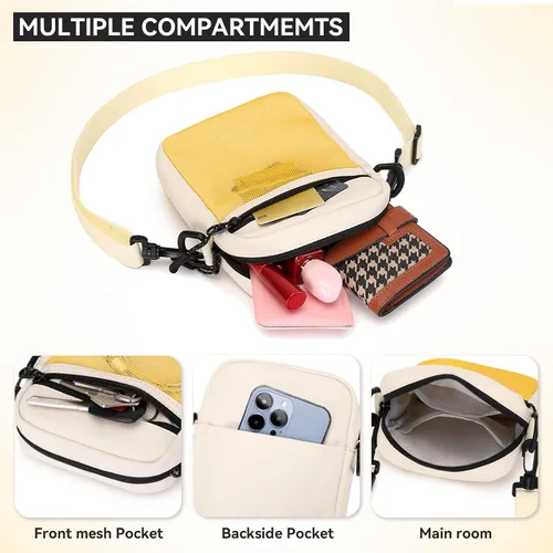 Vista 4 de El-fmly Pequeñas bolsas cruzadas para hombres y mujeres, mini bolsa de mensajero para uso diario