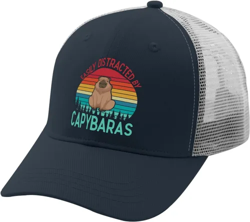 Vista 2 de devor Hats Easily Distracted by Capybaras Baseball Cap for Women Graphic Hat Adjustable