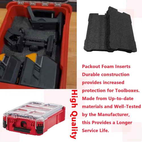 Vista 6 de Packout - Inserto de espuma 48-22-8435 se adapta a Milwauke Foam Packout Insert y caja de herramientas de espuma (2 piezas)