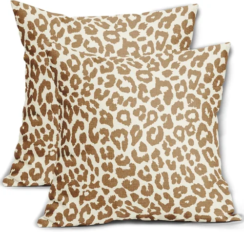 Vista 31 de Juego de 2 fundas de almohada con estampado de leopardo negro de 16 x 16 pulgadas, diseño de animal de guepardo, chinoiserie, fundas de almohada