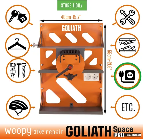 Vista 4 de WOOPY Soporte de pared para bicicleta - Soporte para bicicletas de almacenamiento para garaje o hogar - Soporte vertical para bicicletas