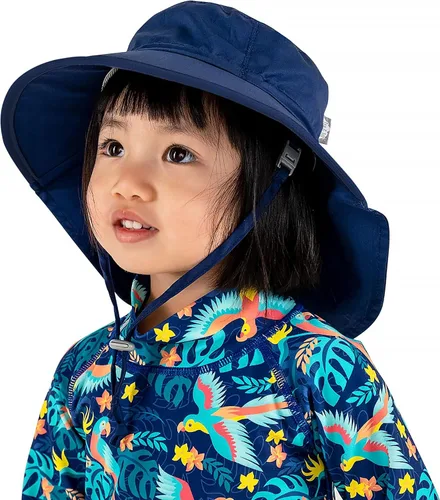 Vista 4 de JAN & JUL Sombrero de sol Xplorer de algodón ajustable para niños 50+ UPF