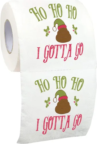 Vista 11 de Rollo de papel higiénico navideño con texto en inglés «He Sees You When You're Pooping», divertido papel higiénico, divertido regalo de Feliz