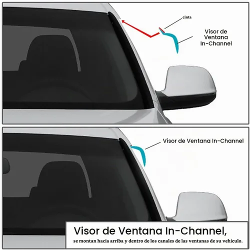Vista 8 de DNA MOTORING WVS-176 - Deflector de visera de ventilación de humo oscuro para lluvia, protector solar (2 unidades), 1 paquete