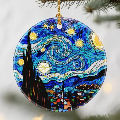 Vista 8 de Adornos de atardecer en la playa, adornos de Navidad: decoraciones de árbol de Navidad, decoración navideña, rellenos de calcetines, ideas de Ondas