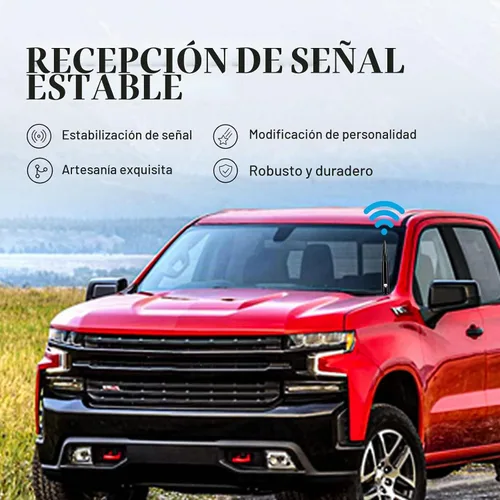 Vista 5 de Pack-1 - Antena tipo bala para automóvil, poste de antena de calavera de 5.4 pulgadas para GM Chevy Silverado 1500 2500 3500 HD Avalanche GMC Sierra