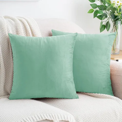 Vista 8 de HWY 50 fundas de almohada decorativas de terciopelo sólido para sofá, sala de estar. Ambar