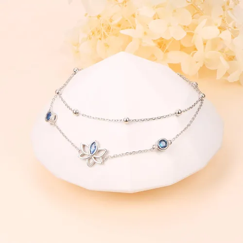 Vista 5 de YinShan Tobillera de plata de ley S925 ajustable para mujer
